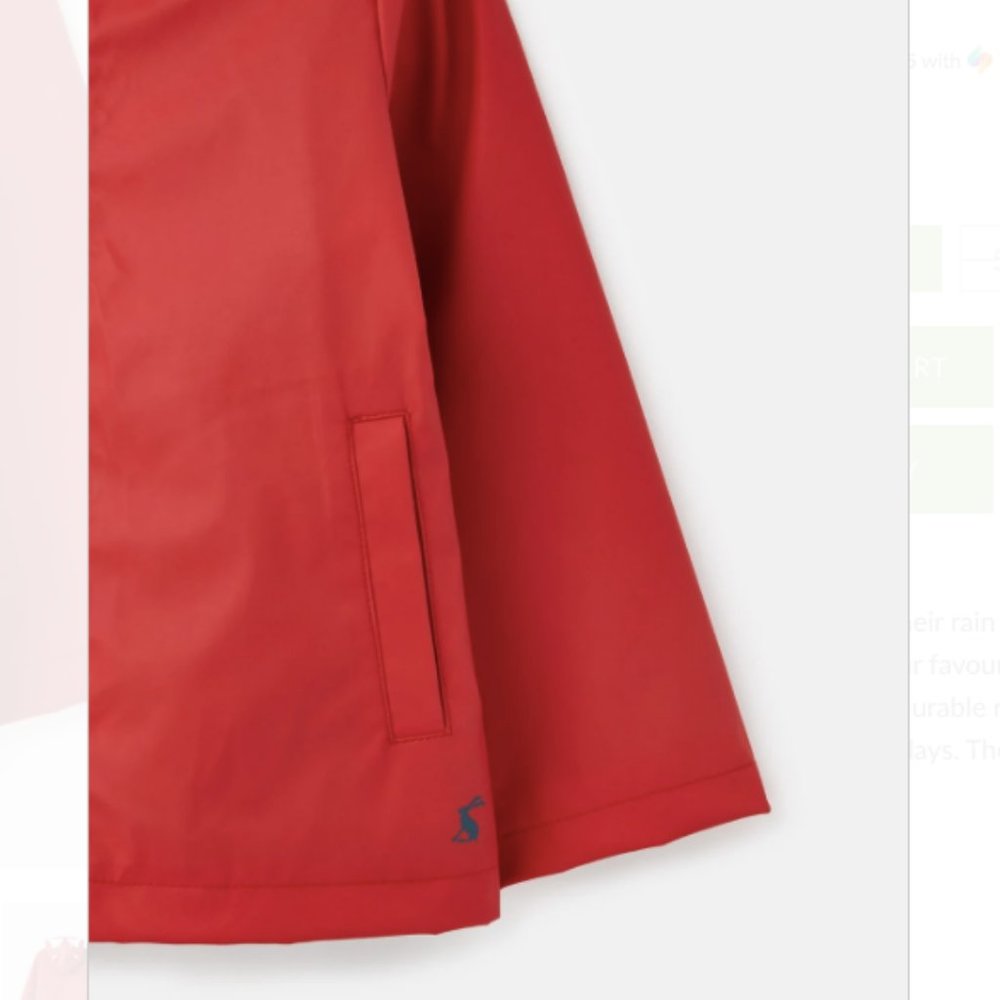 NWT Joules Riverside Novelty Rubber Coat- Red 🦊 - Picture 4 of 4